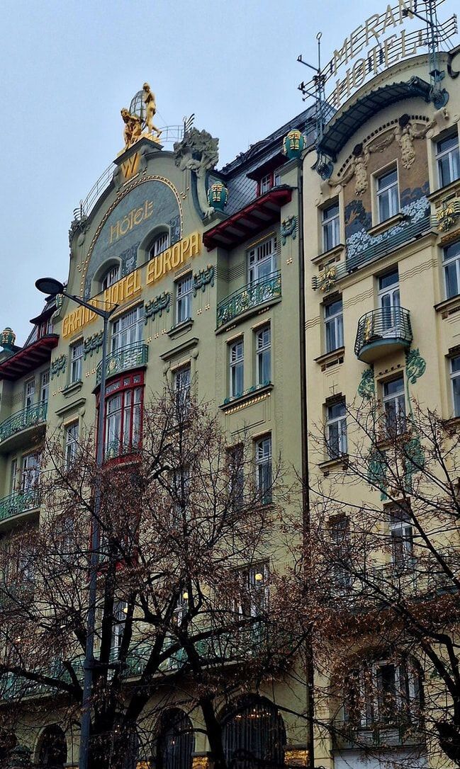 Hotele Europa i Meran na Placu Wacława w Pradze